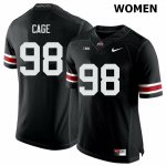 NCAA Ohio State Buckeyes Women's #98 Jerron Cage Black Nike Football College Jersey CTM1345LJ